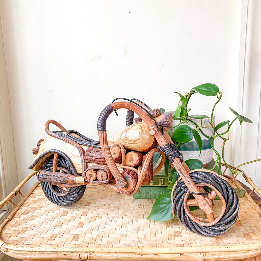SOLD Boho Rattan Motorcycle